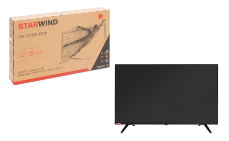 Телевизор LED Starwind 32" SW-LED32SG300 Яндекс.ТВ Frameless черный HD 60Hz DVB-T DVB-T2 DVB-C DVB-S DVB-S2 USB WiFi Smart TV