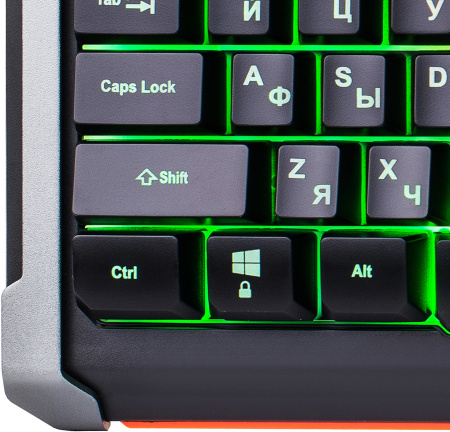 Клавиатура Оклик 717G BLACK DEATH черный/серый USB Multimedia for gamer LED