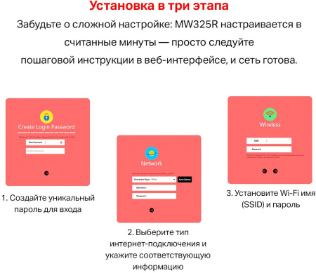 Роутер беспроводной Mercusys MW325R N300 10/100BASE-TX белый