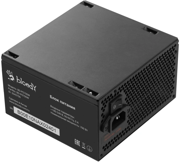 Блок питания Bloody ATX 750W BD-PS750B 80+ bronze (20+4pin) APFC 120mm fan 6xSATA RTL