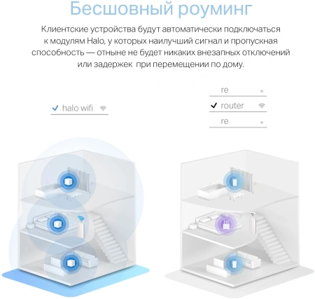 Бесшовный Mesh роутер Mercusys Halo H30(3-pack) AC1200 10/100BASE-TX компл.:устройство/крепления/адаптер белый (упак.:3шт)