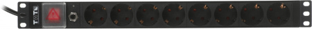Блок распределения питания Lanmaster TWT-PDU19-16A8P-1.8 гор.размещ. 8xSchuko базовые 16A Schuko 1.8м