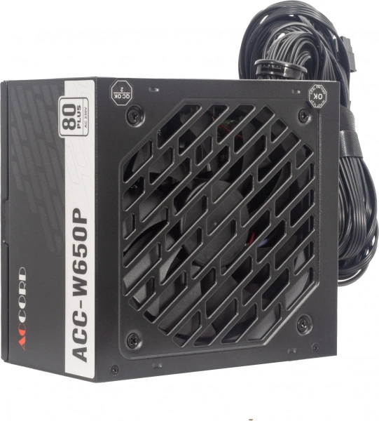 Блок питания Accord ATX 650W ACC-W650P 80 PLUS WHITE (20+4pin) 120mm fan 6xSATA RTL