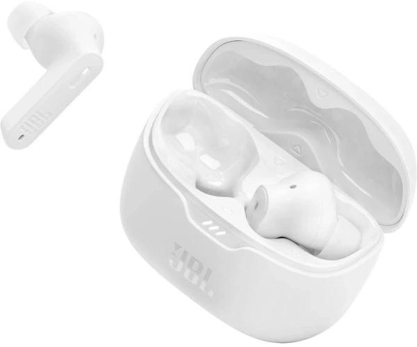 Гарнитура внутриканальные JBL Tune Beam белый беспроводные bluetooth в ушной раковине (JBLTBEAMWHT)
