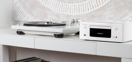 Проигрыватель винила Denon DP-400F частично автоматический белый