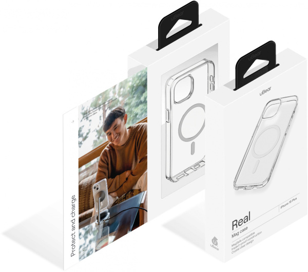 Чехол (клип-кейс) uBear для Apple iPhone 15 Plus Real Mag Case with MagSafe прозрачный (CS254TT67RL-I23M)