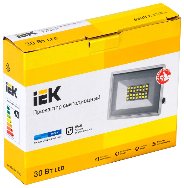 Прожектор уличный IEK СДО LPDO601-30-65-K01 светодиодный 30Втбелый