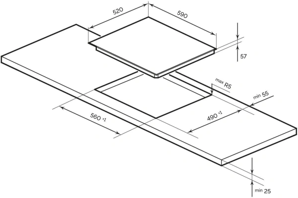 Индукционная варочная поверхность Lex EVI 640-1 F DS серый