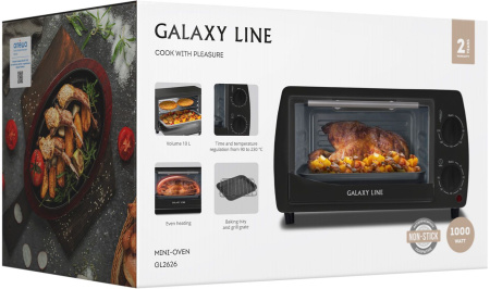 Мини-печь Galaxy Line GL 2626 10л. 1000Вт черный