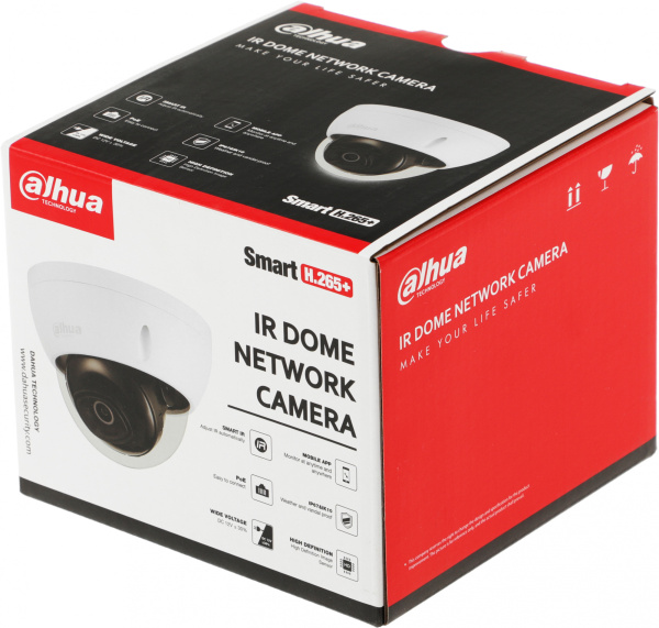 Камера видеонаблюдения IP Dahua DH-IPC-HDBW2230EP-S-0360B-S2 3.6-3.6мм цв. корп.:белый