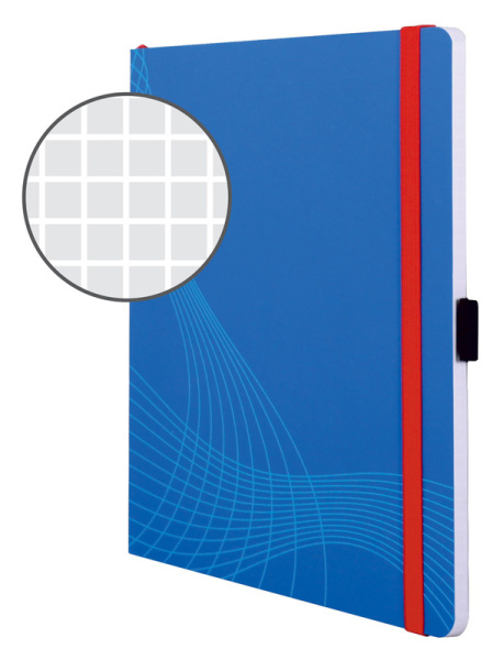 Блокнот Avery Zweckform NOTIZIO 7041 A5 80стр. клетка мягкая обложка фиксирующая резинка прошитый синий