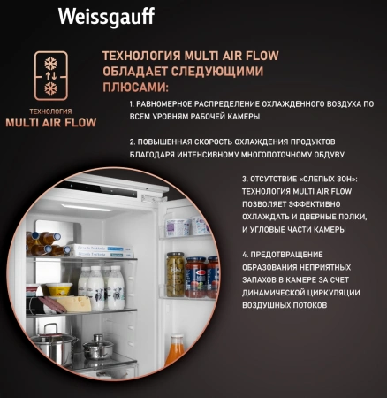 Холодильник Weissgauff Wrki 178 Total 2-хкамерн. инвертер (431405)