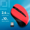 Мышь Оклик 545MW черный/красный оптическая (1600dpi) беспроводная USB для ноутбука (4but)