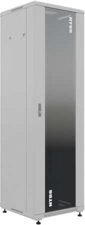 Шкаф серверный NTSS Премиум (NTSS-R42U6060GS) напольный 42U 600x600мм пер.дв.стекл металл 900кг серы