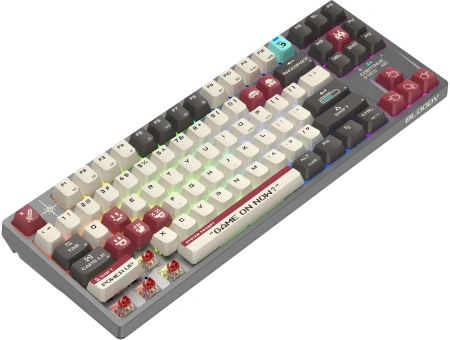 Клавиатура A4Tech Bloody WS87 механическая серый/красный USB беспроводная BT/Radio Multimedia for gamer LED (WS87)