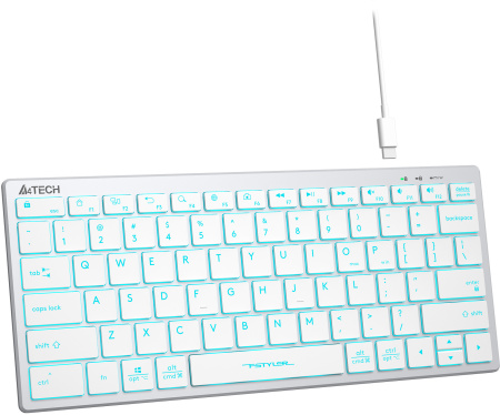 Клавиатура A4Tech Fstyler FX61 белый USB slim LED (FX61 WHITE)