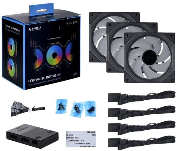 Вентилятор Lian-Li Uni Fan IN 120 Triple 7-pin 29dB LED Ret
