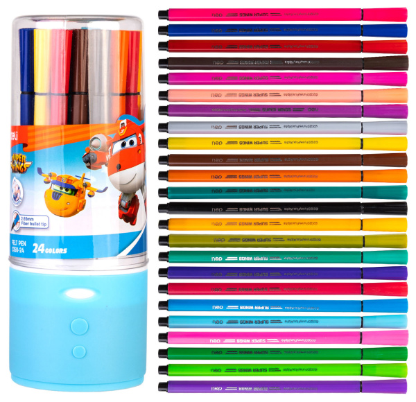 Фломастеры Deli EC150-24 Super Wings 24цв. пластиковая туба