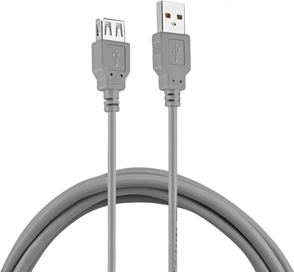 Кабель Buro BHP RET USB_AF18 USB A(m) USB A(f) 1.8м серый блистер