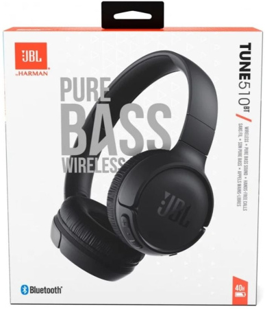 Гарнитура накладные JBL Tune 510BT черный беспроводные bluetooth оголовье (JBLT510BTBLK)