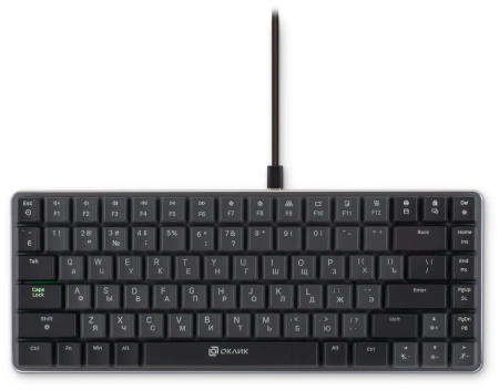 Клавиатура Оклик K615X механическая серый/серебристый USB slim Multimedia for gamer LED (1934413)