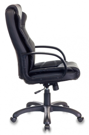 Кресло руководителя Бюрократ CH-839 черный Leather Black эко.кожа крестов. пластик