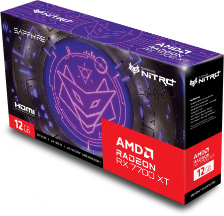 Видеокарта Sapphire PCI-E 4.0 11335-02-20G NITRO+ RX 7700 XT GAMING OC AMD RX7700XT 12Gb 192bit GDDR