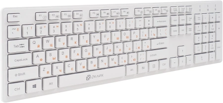 Клавиатура + мышь Оклик 240M клав:белый мышь:белый USB беспроводная slim Multimedia (1091258)