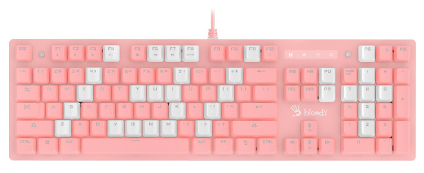 Клавиатура A4Tech Bloody B800 Dual Color механическая розовый/белый USB for gamer LED
