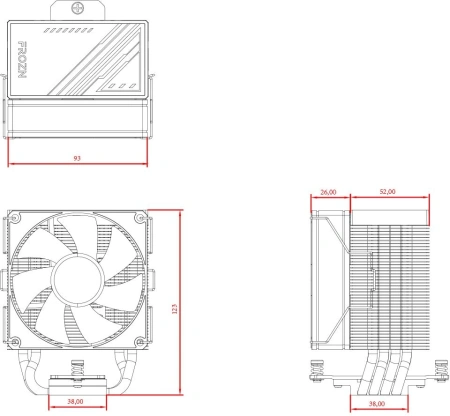 Устройство охлаждения(кулер) ID-Cooling Frozn A400 Soc-AM5/AM4/1151/1200/2066/1700 4-pin 25.8dB Al+C