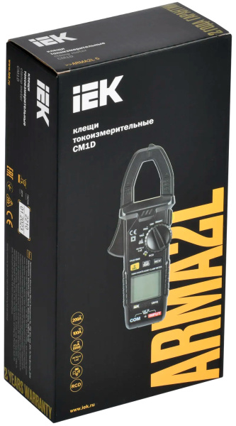 Клещи токоизмерительные IEK ARMA2L 5 CM1D цифр. измер.ток:переменный/постоянный черный (A2L5-CM14-01)