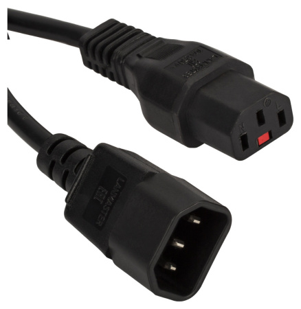 Кабель Lanmaster LAN-PP13L/14-0.5-BK C13-С14 проводник.:3x0.75мм2 0.5м 220В (упак.:1шт) черный