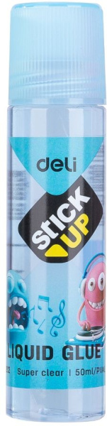 Клей жидкий Deli EA21200 50мл корп.ассорти прозрачный дисплей картонный Stick UP