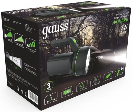 Прожектор Gauss GFL601 черный 7Вт лам.:светодиод. (GF601)