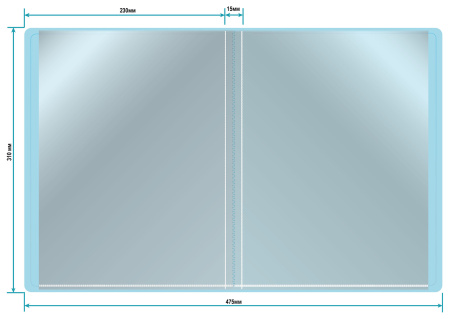 Папка с 20 прозр.вклад. Бюрократ Pastel PAST20BLUE A4 пластик 0.5мм торц.карм с бум. встав голубой