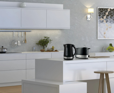 Чайник электрический Gorenje K17BK 1.7л. 2200Вт черный/серебристый (корпус: пластик)
