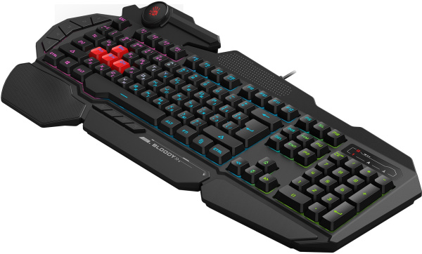 Клавиатура A4Tech Bloody B314 черный USB Multimedia for gamer LED (подставка для запястий)
