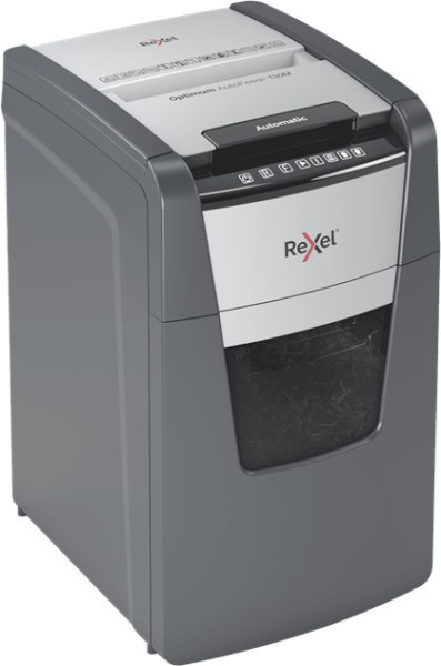 Шредер Rexel Optimum AutoFeed 130M черный с автоподачей (секр.P-5) фрагменты 130лист. 44лтр. скрепки скобы пл.карты