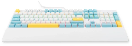 Клавиатура Оклик K951X механическая белый USB Multimedia LED (подставка для запястий) (1901079)