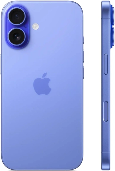 Смартфон Apple A3288 iPhone 16 256Gb ультрамарин моноблок 3G 4G 2Sim 6.1" 1179x2556 iOS 18 48Mpix 802.11 a/b/g/n/ac/ax/be NFC GPS Protect