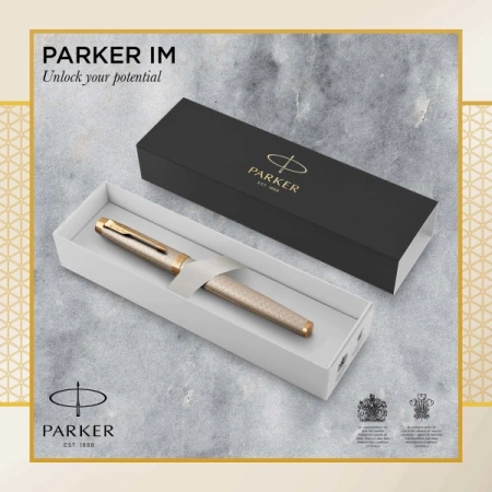 Ручка перьев. Parker IM Premium F323 (CW1931684) Grey GT F сталь нержавеющая подар.кор.