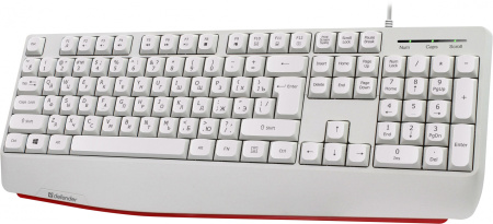 Клавиатура Defender Atom HB-546 белый USB Multimedia for gamer (подставка для запястий) (45547)