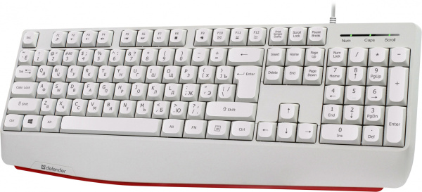 Клавиатура Defender Atom HB-546 белый USB Multimedia for gamer (подставка для запястий) (45547)
