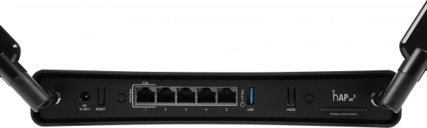 Роутер беспроводной MikroTik hAP ax3 (C53UIG+5HPAXD2HPAXD) AX1800 10/100/1000BASE-TX черный
