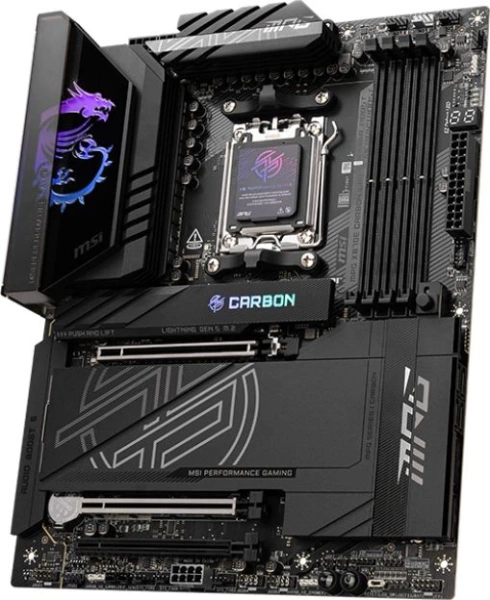 Материнская плата MSI MPG X870E CARBON WIFI SocketAM5 AMD X870 4xDDR5 ATX AC`97 8ch(7.1) 5Gigabit + 2.5Gigabit Ethernet RAID+HDMI