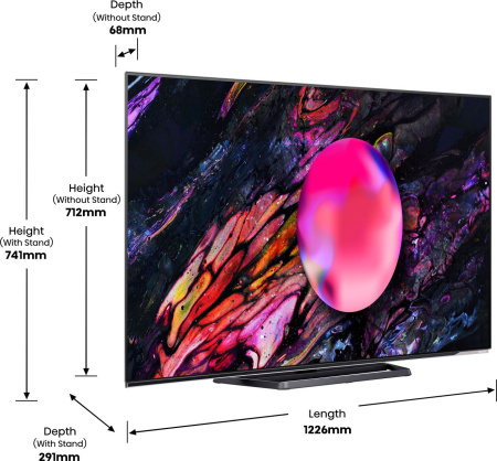 Телевизор OLED Hisense 55" 55A85K Smart черный/4K Ultra HD/DVB-T/120Hz/DVB-T2/DVB-C/DVB-S/DVB-S2/USB