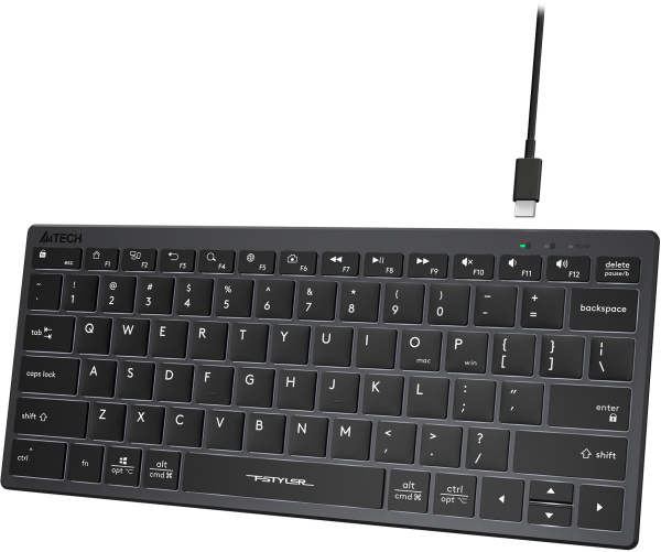 Клавиатура A4Tech Fstyler FX61 серый USB slim LED (FX61 GREY)