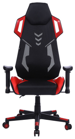 Кресло игровое Cactus CS-CHR-090BLR черный/красный эко.кожа/сетка крестов. нейлон