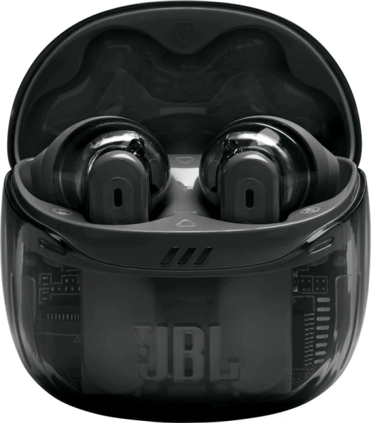 Гарнитура вкладыши JBL Tune Flex 2 Ghost Edition прозрачный/черный беспроводные bluetooth в ушной раковине (JBLTFLEX2GBLK)