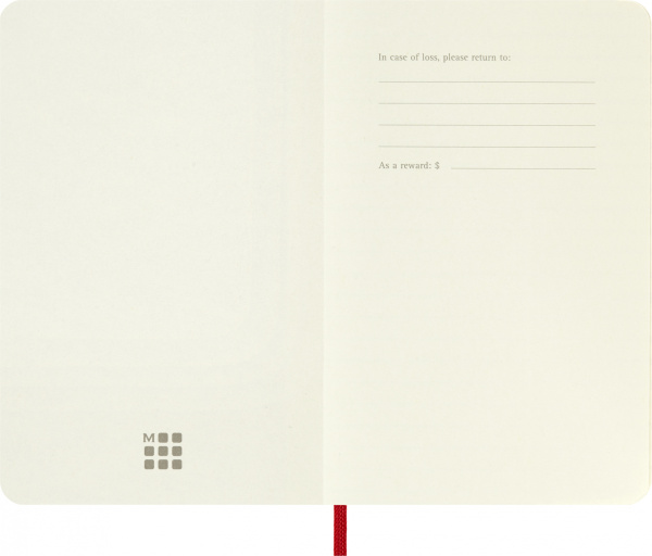 Блокнот Moleskine CLASSIC SOFT QP613F2 Pocket 90x140мм 192стр. нелинованный мягкая обложка красный